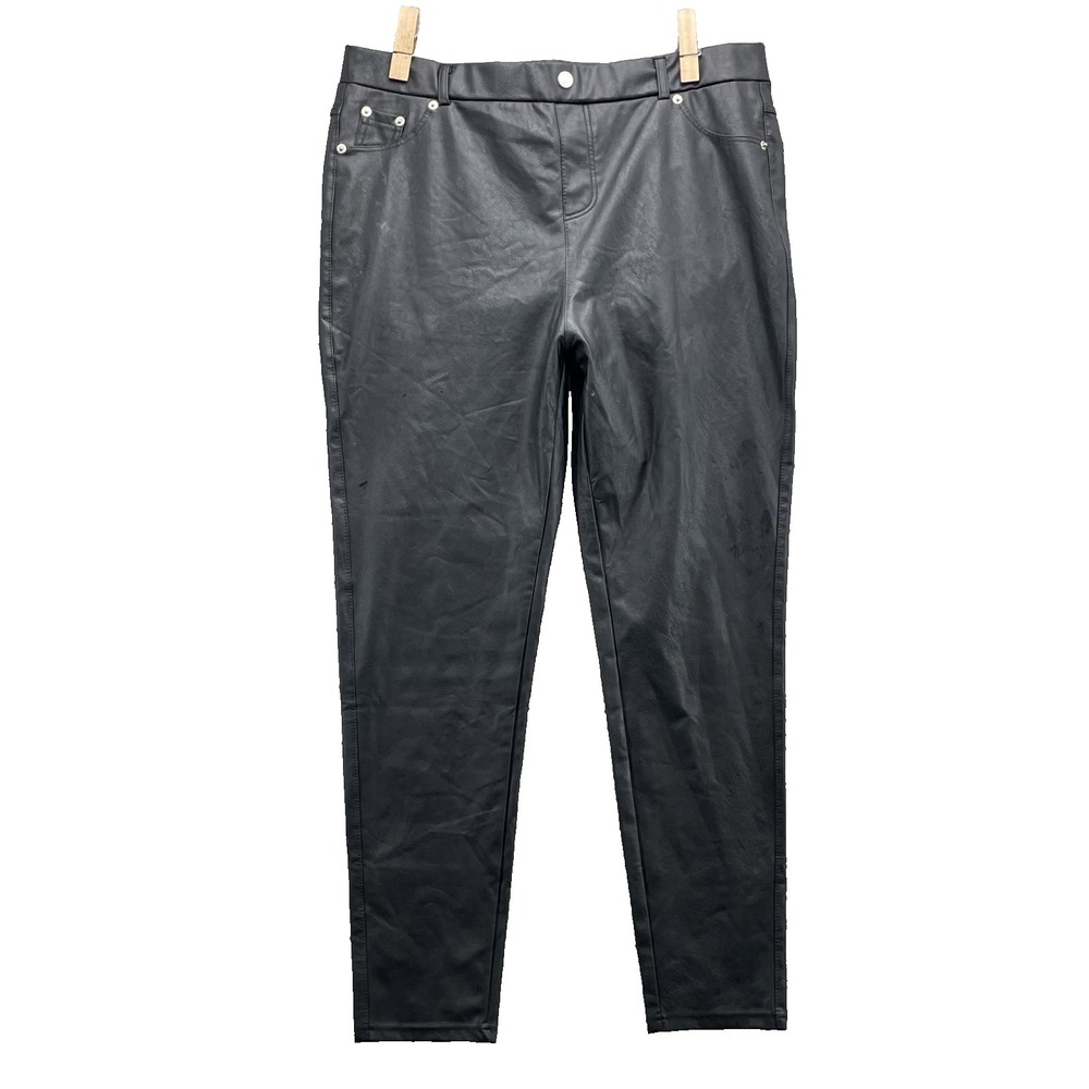Tagoo Vegan Leather Jegging Pants Women's 2XL Black Moto Biker Grunge Y2k Casual